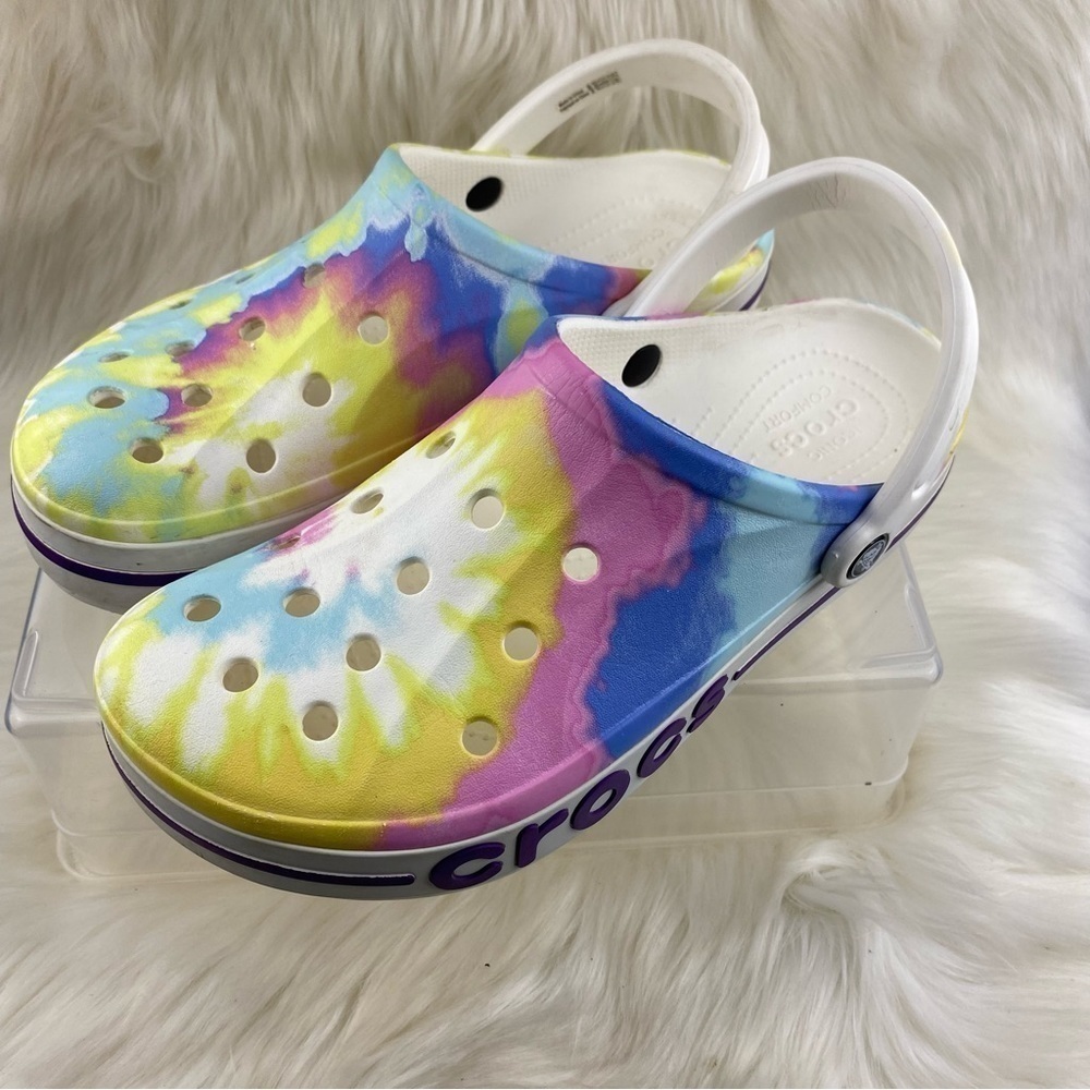 CROCS CLASSIC TIE DYE  CLOGS SIZE 10M 12W - Picture 4 of 8